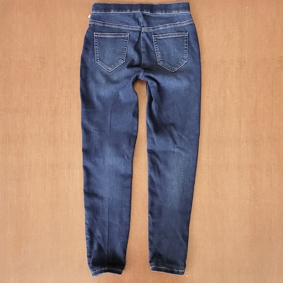 Dark Distressed Jeggings Super Skinny Pull On Jeans Zip Pockets Jennifer Lopez 2 - Picture 3 of 5